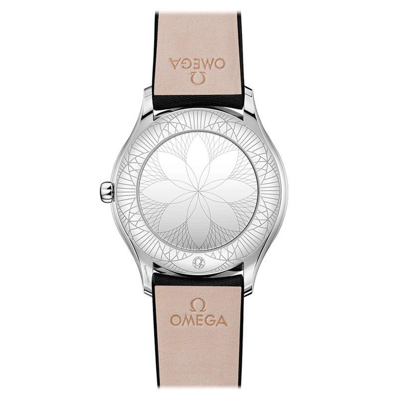 Montre Omega De Ville Trésor quartz cadran nacre blanche bracelet tissu noir 36 mm - SITE1