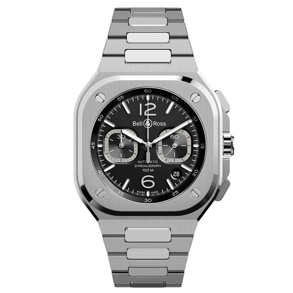 Bell & Ross BR 05 Chrono automatic black dial steel bracelet 42 mm