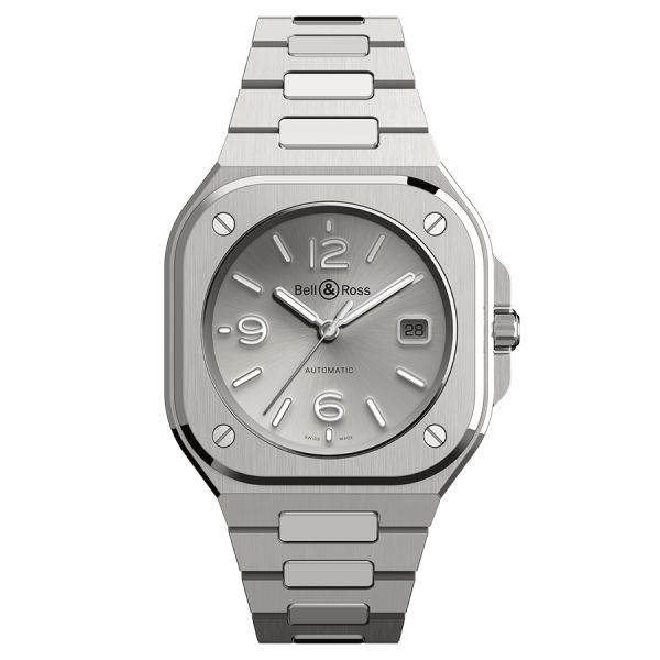 Bell & Ross BR 05 automatic grey dial steel bracelet 40 mm