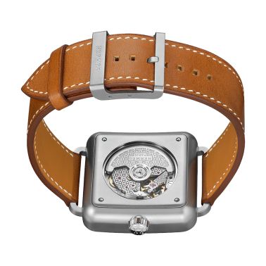 Montre HERMÈS Carré H Très Grand Modèle automatique cadran anthracite bracelet cuir marron 45 mm W045778WW00