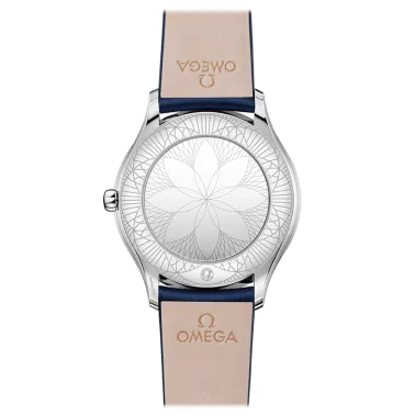 Montre Omega De Ville Trésor quartz cadran blanc bracelet tissu bleu 36 mm - SITE1