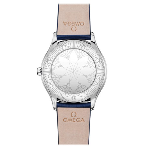 Montre Omega De Ville Trésor quartz cadran blanc bracelet tissu bleu 36 mm - SITE1