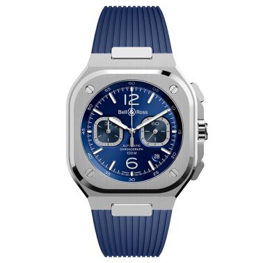 Bell & Ross BR 05 Chrono automatic blue dial rubber strap 42 mm
