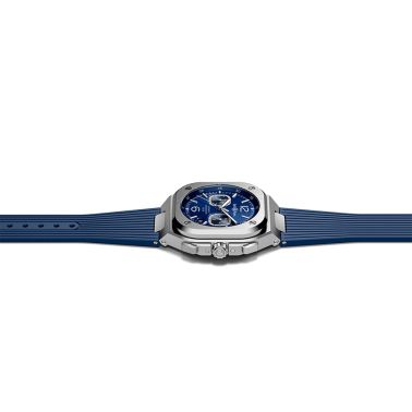 Montre Bell & Ross BR 05 Chrono automatique cadran bleu bracelet caoutchouc 42 mm
