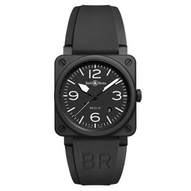 Bell & Ross BR03-92 automatic ceramic black dial rubber strap 42 mm
