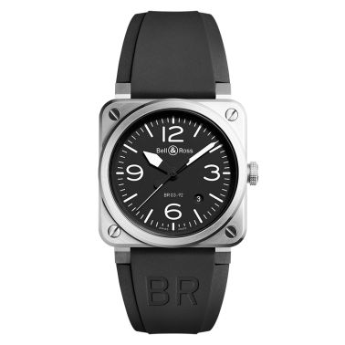 Bell & Ross BR03-92 automatic black dial rubber strap 42 mm
