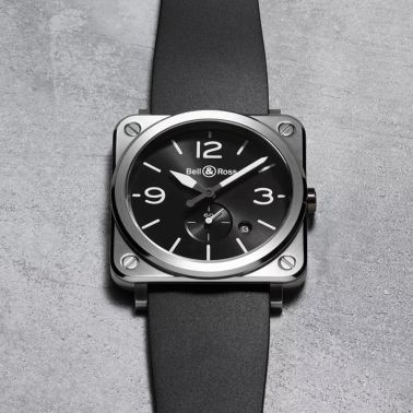 Bell & Ross BR S quartz black dial rubber strap 39 mm