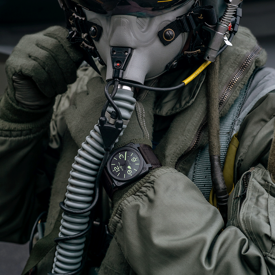 Bell & Ross BR 03-92 Nightlum automatic ceramic black dial leather strap 42 mm