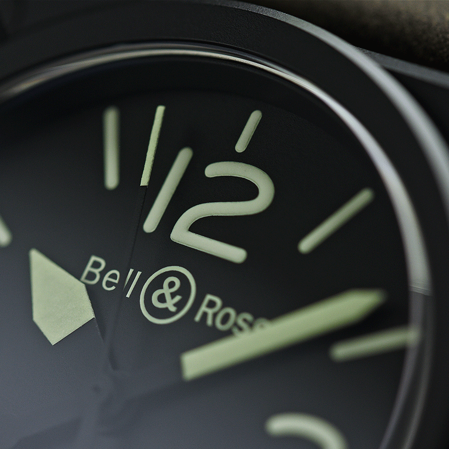 Bell & Ross BR 03-92 Nightlum automatic ceramic black dial leather strap 42 mm