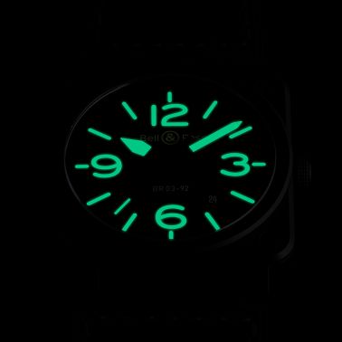 Bell & Ross BR 03-92 Nightlum automatic ceramic black dial leather strap 42 mm