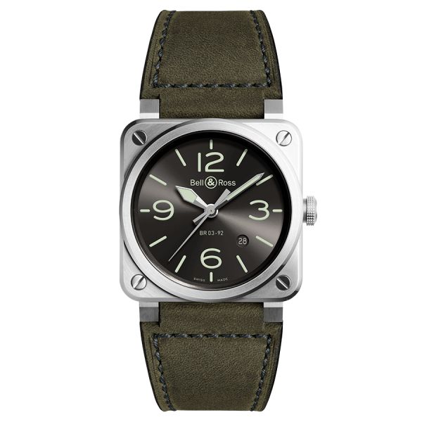 Bell & Ross BR 03-92 Grey Lum automatic grey dial leather strap 42 mm