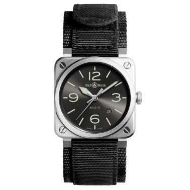 Bell & Ross BR 03-92 Grey Lum automatic grey dial leather strap 42 mm