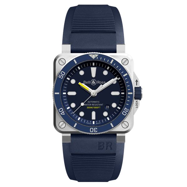 Bell & Ross BR 03-92 Diver Blue automatic blue dial rubber strap 42 mm
