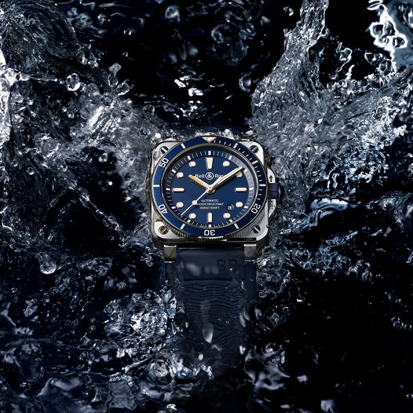 Bell & Ross BR 03-92 Diver Blue automatic blue dial rubber strap 42 mm