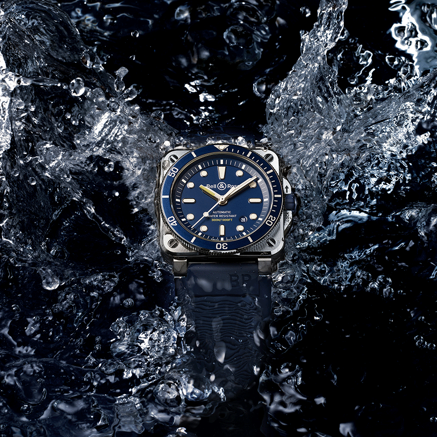Bell & Ross BR 03-92 Diver Blue automatic blue dial rubber strap 42 mm