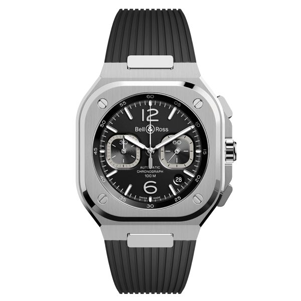 Bell & Ross BR 05 Chrono automatic black dial rubber strap 42 mm