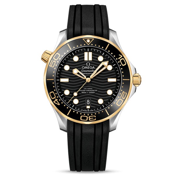 Montre Omega Seamaster Diver 300m Co-Axial Master Chronometer cadran noir bracelet caoutchouc noir 42 mm - SOLDAT PL