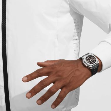 Montre Bell & Ross BR-X5 Black Steel automatique cadran noir bracelet caoutchouc 41 mm