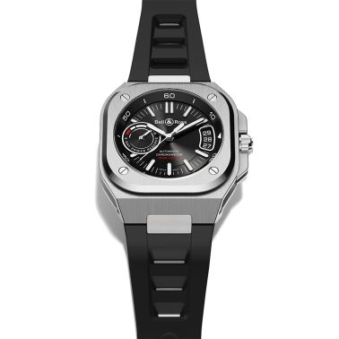 Montre Bell & Ross BR-X5 Black Steel automatique cadran noir bracelet caoutchouc 41 mm
