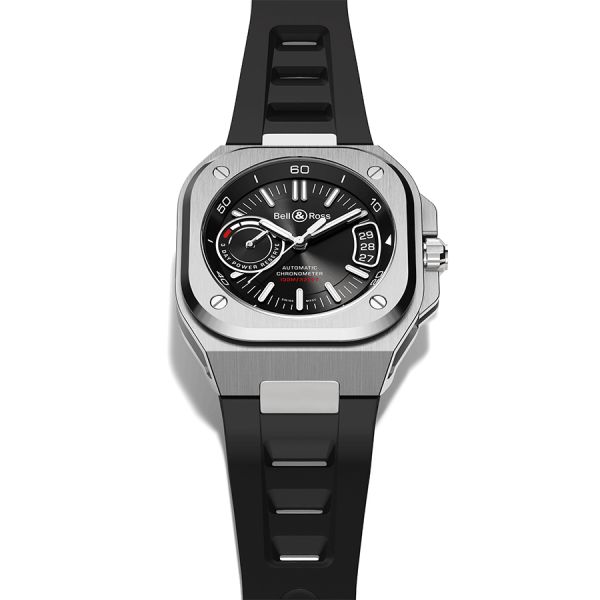 Bell & Ross BR-X5 Black Steel automatic black dial rubber strap 41 mm