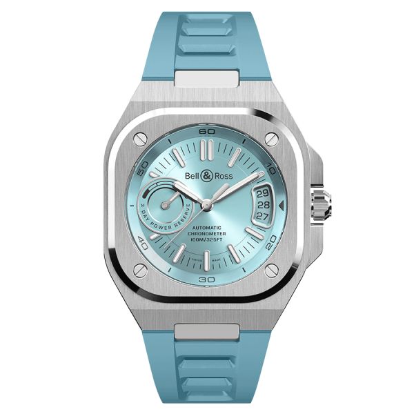 Bell & Ross BR-X5 Ice Blue Steel automatic glacier blue dial rubber strap 41 mm