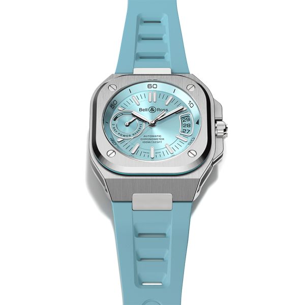 Bell & Ross BR-X5 Ice Blue Steel automatic glacier blue dial rubber strap 41 mm