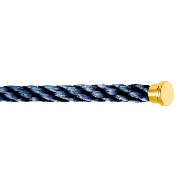 Fred Force 10 Blue Jeans large model cable in yellow gold plated steel
