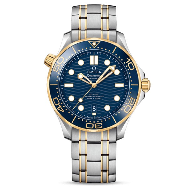 Montre Omega Seamaster Diver 300m Co-Axial Master Chronometer cadran bleu bracelet acier et or 42 mm - SOLDAT PL