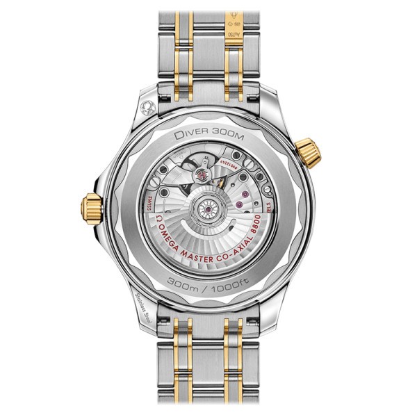 Montre Omega Seamaster Diver 300m Co-Axial Master Chronometer cadran noir bracelet acier et or 42 mm - SITE1