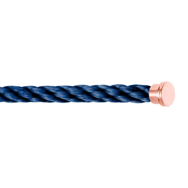 Fred Force 10 Navy Blue large model cable in rose gold plated steel