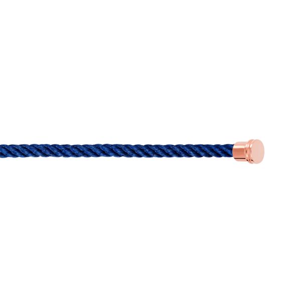 Câble Fred Force 10 Bleu Marine moyen modèle en acier plaqué or rose 6B1058