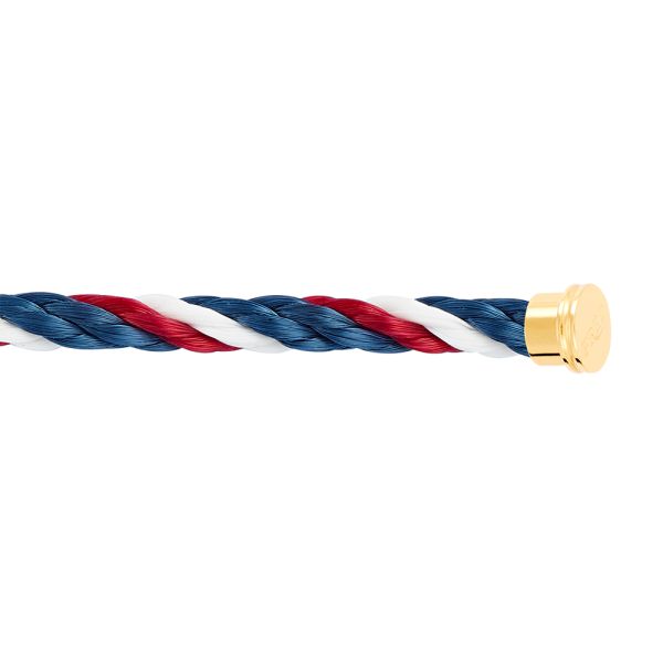Fred Force 10 Blue White Red Emblem large model cable in steel with yellow gold plating