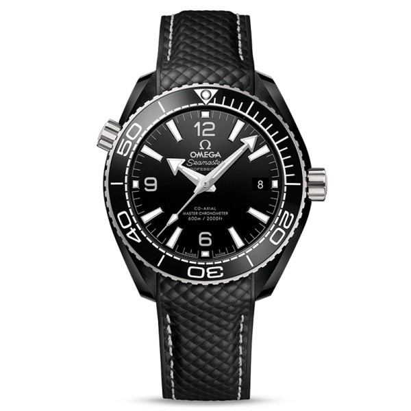 Montre Omega Seamaster Planet Ocean 600m Co-Axial Master Chronometer cadran noir bracelet caoutchouc noir 39,5 mm