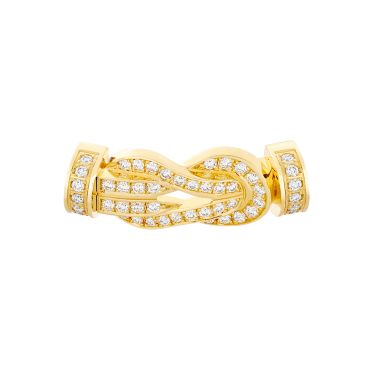 Boucle Fred Chance Infinie moyen modèle en or jaune et pavage diamants 0B0110