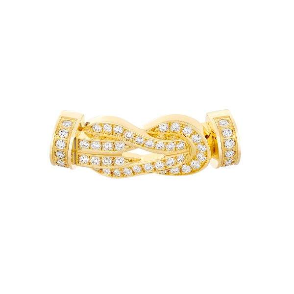 Fred Chance Infinie buckle medium model in 18k yellow gold and diamonds pavement
