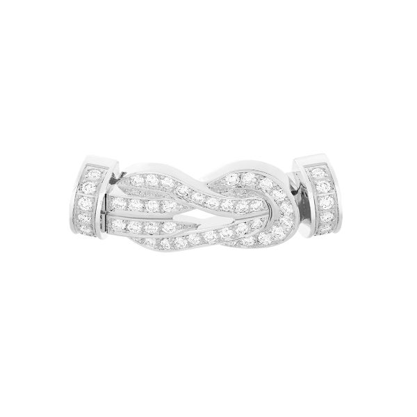 Boucle Fred Chance Infinie moyen modèle en or blanc et pavage diamants 0B0112