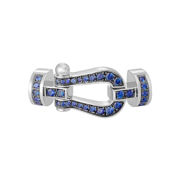 Fred Force 10 medium model buckle in white gold and sapphire pavement