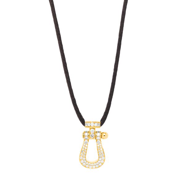 Pendentif Fred Force 10 Grand modèle en or jaune et diamants sur cordon