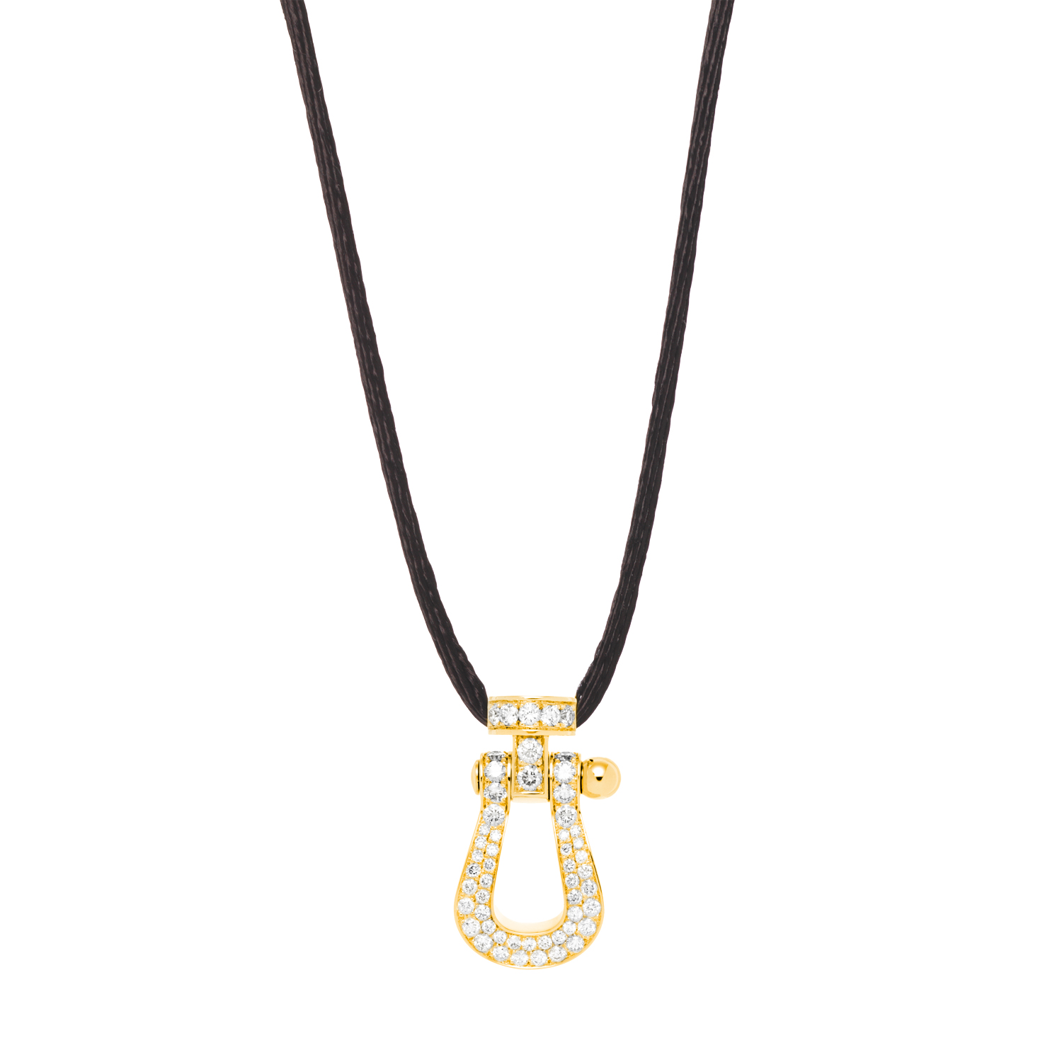 Fred Force 10 large model pendant in yellow gold and diamonds on