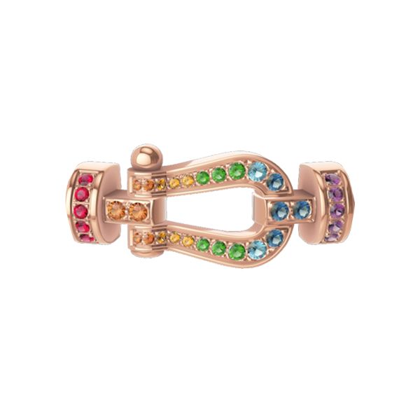 Fred Force 10 Medium model buckle in rose gold and seven semi-precious stones
