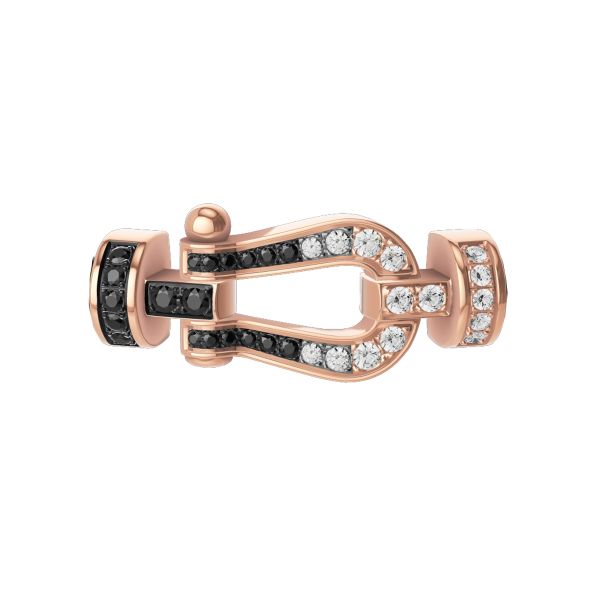 Fred Force 10 Medium model buckle in rose gold, diamonds and black diamonds