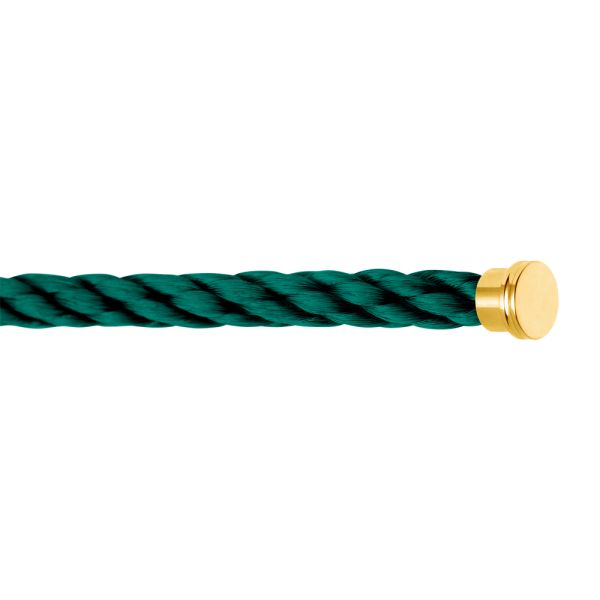 Fred Force 10 Emerald Green Large steel cable, yellow gold plated