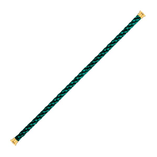 Fred Force 10 Emerald Green Large steel cable, yellow gold plated
