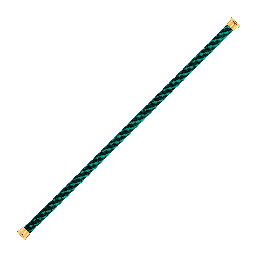 Fred Force 10 Emerald Green Large steel cable, yellow gold plated