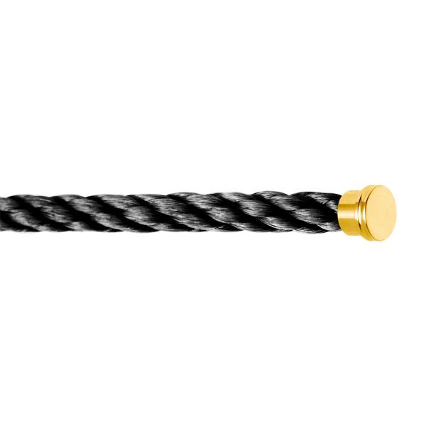 Câble Fred Force 10 Gris orage double tour Grand modèle en acier plaqué or jaune