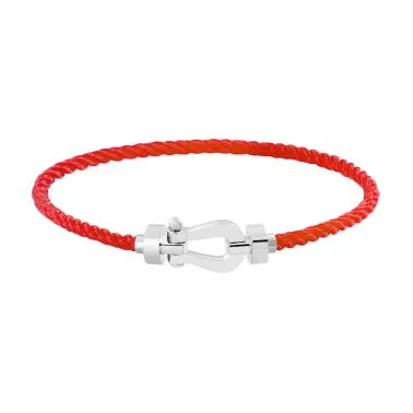 Fred Force 10 medium model bracelet in white gold and red cable