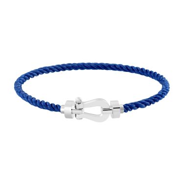 Fred Force 10 medium model bracelet in white gold and indigo blue cable