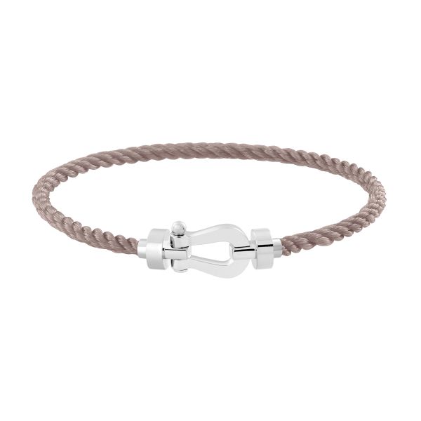 Fred Force 10 medium model bracelet in white gold and taupe cable