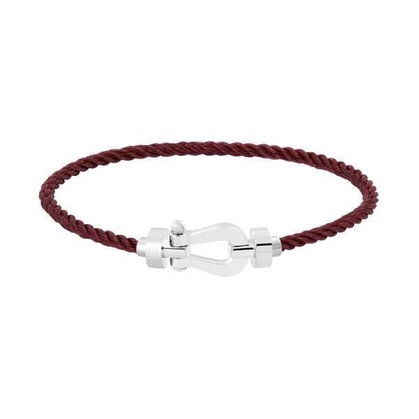 Fred Force 10 medium model bracelet in white gold and garnet cable