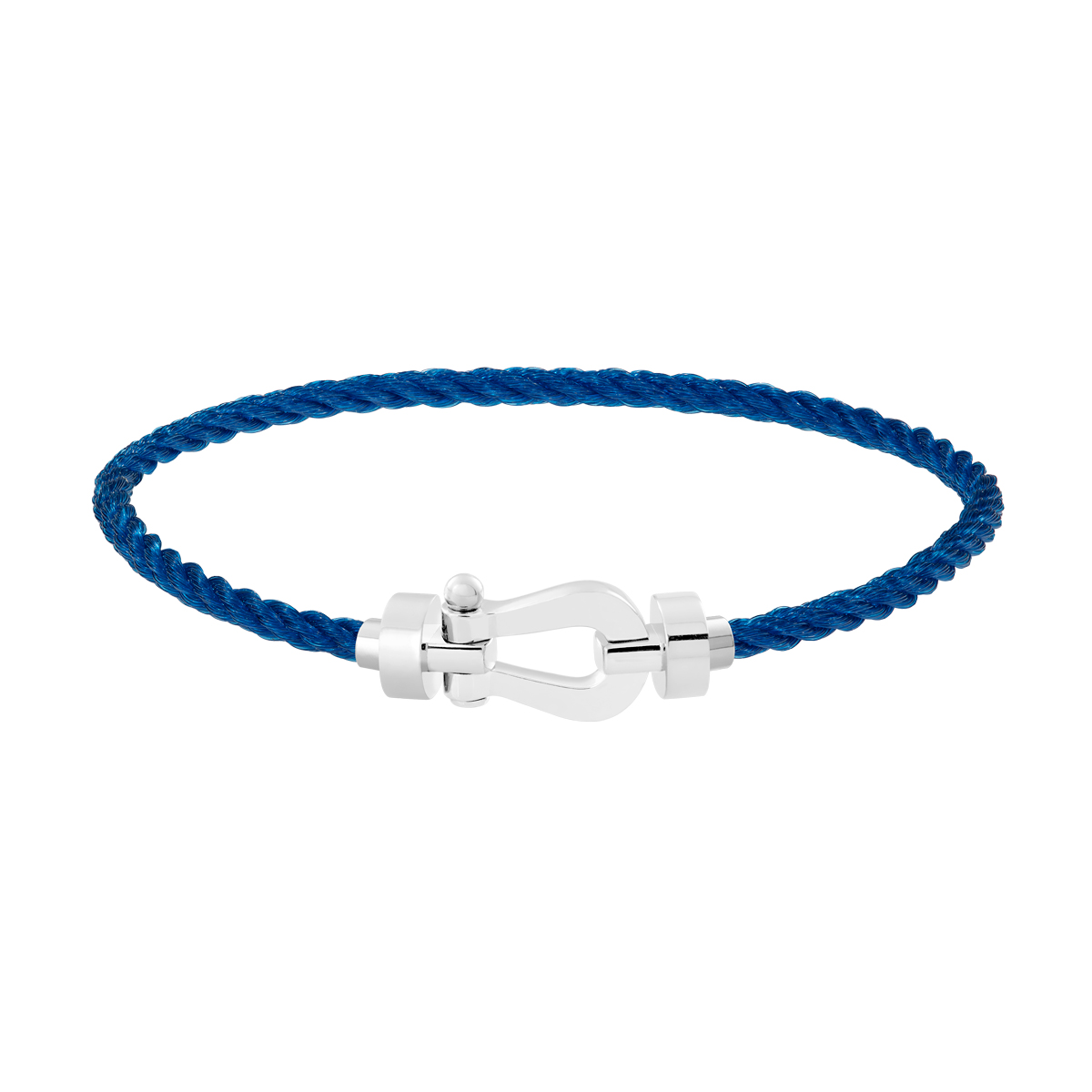 Fred Force 10 medium model bracelet in white gold and jean blue cable